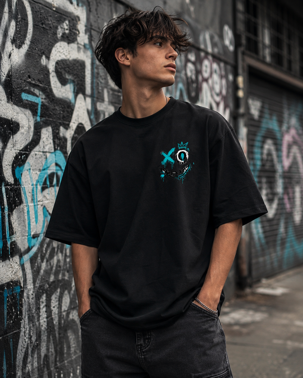 BLUE SMILE VACANCY Oversized Shirt