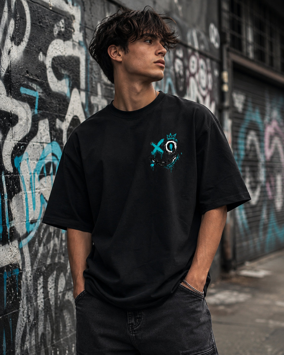 BLUE SMILE VACANCY Oversized Shirt