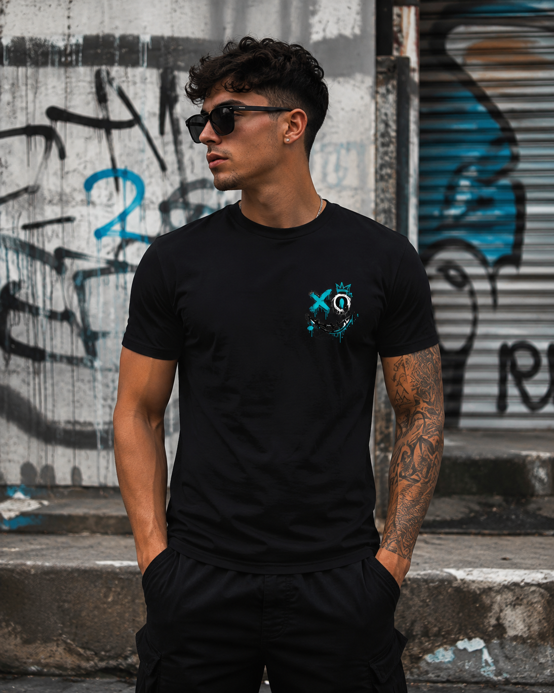 BLUE SMILE Graffiti T-Shirt Unisex